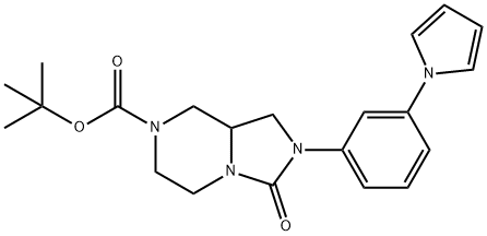 Imidazo[1,5-a]pyrazine-7(1H)-carboxylic acid, hexahydro-3-oxo-2-[3-(1H-pyrrol-1-yl)phenyl]-, 1,1-dimethylethyl ester Structure