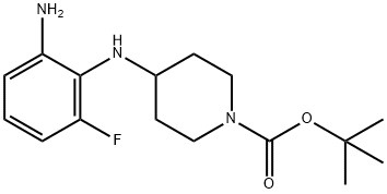 tert-Butyl 4-(2-amino-6-fluorophenylamino)piperidine-1-carboxylate 구조식 이미지