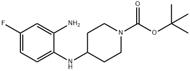 tert-Butyl 4-(2-amino-4-fluorophenylamino)piperidine-1-carboxylate 구조식 이미지