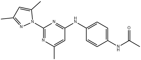 N-[4-[[2-(3,5-dimethylpyrazol-1-yl)-6-methylpyrimidin-4-yl]amino]phenyl]acetamide 구조식 이미지