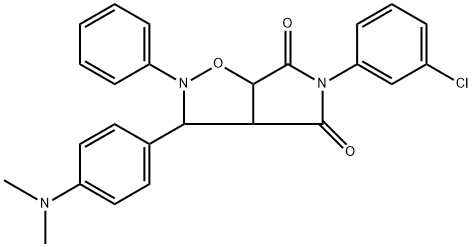 5-(3-chlorophenyl)-3-(4-(dimethylamino)phenyl)-2-phenyltetrahydro-4H-pyrrolo[3,4-d]isoxazole-4,6(5H)-dione 구조식 이미지