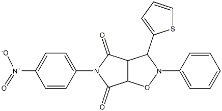 5-(4-nitrophenyl)-2-phenyl-3-(thiophen-2-yl)tetrahydro-4H-pyrrolo[3,4-d]isoxazole-4,6(5H)-dione 구조식 이미지