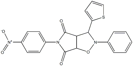 5-(4-nitrophenyl)-2-phenyl-3-(thiophen-2-yl)tetrahydro-4H-pyrrolo[3,4-d]isoxazole-4,6(5H)-dione Structure