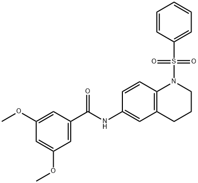 N-[1-(benzenesulfonyl)-3,4-dihydro-2H-quinolin-6-yl]-3,5-dimethoxybenzamide Structure