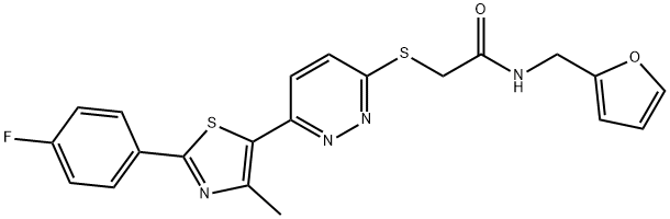 2-[6-[2-(4-fluorophenyl)-4-methyl-1,3-thiazol-5-yl]pyridazin-3-yl]sulfanyl-N-(furan-2-ylmethyl)acetamide Structure