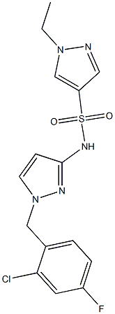 N-[1-[(2-chloro-4-fluorophenyl)methyl]pyrazol-3-yl]-1-ethylpyrazole-4-sulfonamide Structure