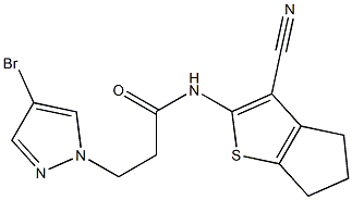 3-(4-bromopyrazol-1-yl)-N-(3-cyano-5,6-dihydro-4H-cyclopenta[b]thiophen-2-yl)propanamide 구조식 이미지