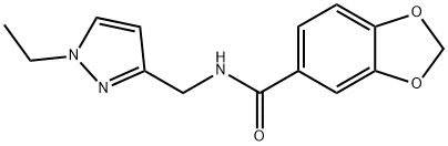 N-[(1-ethylpyrazol-3-yl)methyl]-1,3-benzodioxole-5-carboxamide Structure