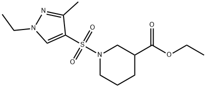 ethyl 1-[(1-ethyl-3-methyl-1H-pyrazol-4-yl)sulfonyl]piperidine-3-carboxylate 구조식 이미지