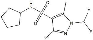 N-cyclopentyl-1-(difluoromethyl)-3,5-dimethylpyrazole-4-sulfonamide Structure