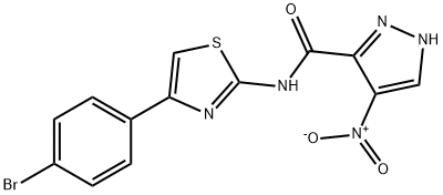 N-[4-(4-bromophenyl)-1,3-thiazol-2-yl]-4-nitro-1H-pyrazole-5-carboxamide Structure