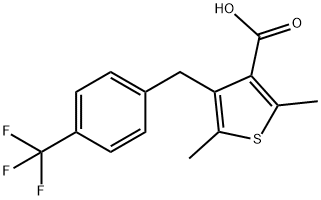 4-(4-(TRIFLUOROMETHYL)BENZYL)-2,5-DIMETHYLTHIOPHENE-3-CARBOXYLIC ACID Structure