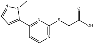([4-(1-Methyl-1H-pyrazol-5-yl)pyrimidin-2-yl]thio)acetic acid Structure