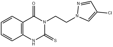3-[2-(4-chloro-1H-pyrazol-1-yl)ethyl]-2-mercaptoquinazolin-4(3H)-one 구조식 이미지