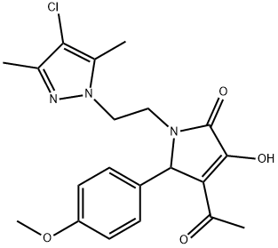 3-acetyl-1-[2-(4-chloro-3,5-dimethylpyrazol-1-yl)ethyl]-4-hydroxy-2-(4-methoxyphenyl)-2H-pyrrol-5-one Structure