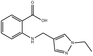 2-([(1-Ethyl-1H-pyrazol-4-yl)methyl]amino)benzoic acid 구조식 이미지