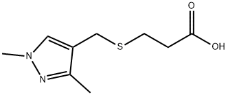 3-([(1,3-Dimethyl-1H-pyrazol-4-yl)methyl]thio)propanoic acid 구조식 이미지