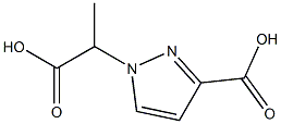 1-(1-Carboxyethyl)-1H-pyrazole-3-carboxylic acid 구조식 이미지