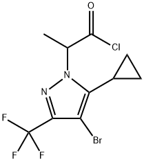 2-[4-bromo-5-cyclopropyl-3-(trifluoromethyl)-1H-pyrazol-1-yl]propanoyl chloride 구조식 이미지