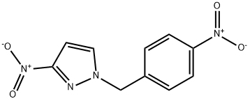 3-nitro-1-[(4-nitrophenyl)methyl]-1H-pyrazole 구조식 이미지