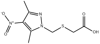 ([(3,5-Dimethyl-4-nitro-1H-pyrazol-1-yl)methyl]thio)acetic acid 구조식 이미지