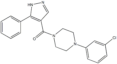 [4-(3-chlorophenyl)piperazin-1-yl]-(5-phenyl-1H-pyrazol-4-yl)methanone Structure