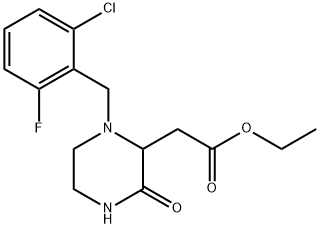 ethyl [1-(2-chloro-6-fluorobenzyl)-3-oxo-2-piperazinyl]acetate 구조식 이미지