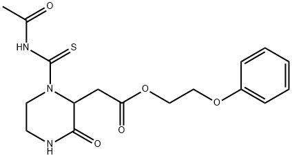 2-phenoxyethyl {1-[(acetylamino)carbonothioyl]-3-oxo-2-piperazinyl}acetate Structure