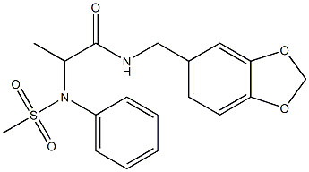 N-(1,3-benzodioxol-5-ylmethyl)-2-(N-methylsulfonylanilino)propanamide Structure