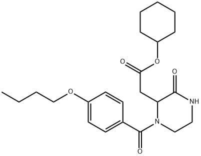 cyclohexyl [1-(4-butoxybenzoyl)-3-oxo-2-piperazinyl]acetate 구조식 이미지