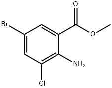 2-Amino-5-bromo-3-chloro-benzoic acid methyl ester 구조식 이미지
