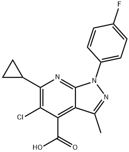 5-Chloro-6-cyclopropyl-1-(4-fluorophenyl)-3-methyl-1H-pyrazolo[3,4-b]pyridine-4-carboxylic acid Structure