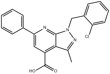 1-(2-Chlorobenzyl)-3-methyl-6-phenyl-1H-pyrazolo[3,4-b]pyridine-4-carboxylic acid Structure