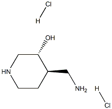 trans-4-(aminomethyl)piperidin-3-ol dihydrochloride 구조식 이미지