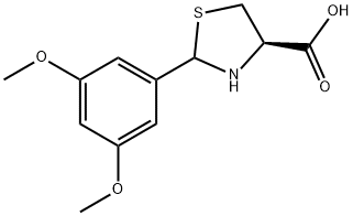 (4R)-2-(3,5-dimethoxyphenyl)thiazolidine-4-carboxylic acid 구조식 이미지