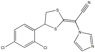 (2Z)-2-[4-(2,4-dichlorophenyl)-1,3-dithiolan-2-ylidene]-2-imidazol-1-ylacetonitrile Structure