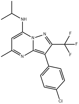 3-(4-chlorophenyl)-5-methyl-N-propan-2-yl-2-(trifluoromethyl)pyrazolo[1,5-a]pyrimidin-7-amine Structure