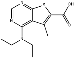 4-Diethylamino-5-methyl-thieno[2,3-d]pyrimidine-6-carboxylic acid 구조식 이미지