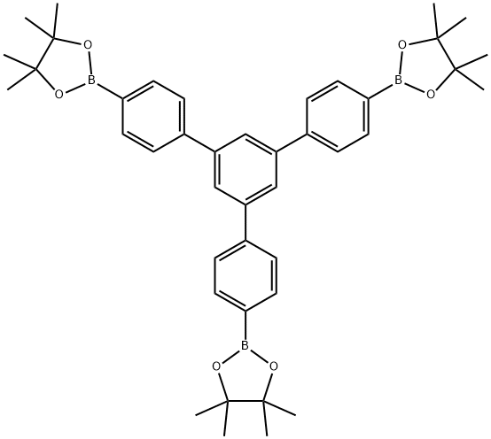 2-[4-[3,5-bis[4-(4,4,5,5-tetramethyl-1,3,2-dioxaborolan-2-yl)phenyl]phenyl]phenyl]-4,4,5,5-tetramethyl-1,3,2-dioxaborolane 구조식 이미지