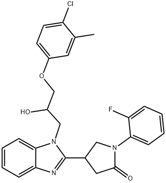 4-[1-[3-(4-chloro-3-methylphenoxy)-2-hydroxypropyl]benzimidazol-2-yl]-1-(2-fluorophenyl)pyrrolidin-2-one Structure