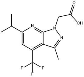 [6-isopropyl-3-methyl-4-(trifluoromethyl)-1H-pyrazolo[3,4-b]pyridin-1-yl]acetic acid 구조식 이미지