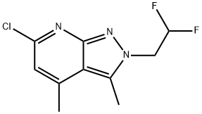 6-chloro-2-(2,2-difluoroethyl)-3,4-dimethyl-2H-pyrazolo[3,4-b]pyridine 구조식 이미지