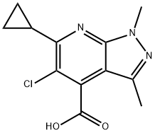 5-Chloro-6-cyclopropyl-1,3-dimethyl-1H-pyrazolo[3,4-b]pyridine-4-carboxylic acid 구조식 이미지