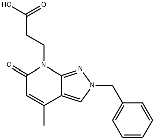 3-(2-Benzyl-4-methyl-6-oxo-2,6-dihydro-7H-pyrazolo[3,4-b]pyridin-7-yl)propanoic acid Structure