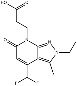 3-[4-(Difluoromethyl)-2-ethyl-3-methyl-6-oxo-2,6-dihydro-7H-pyrazolo[3,4-b]pyridin-7-yl]propanoic acid Structure