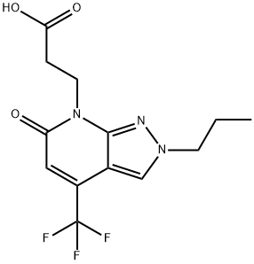 3-[6-oxo-2-propyl-4-(trifluoromethyl)-2,6-dihydro-7H-pyrazolo[3,4-b]pyridin-7-yl]propanoic acid Structure