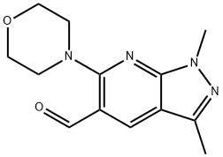 1,3-dimethyl-6-morpholino-1H-pyrazolo[3,4-b]pyridine-5-carbaldehyde Structure