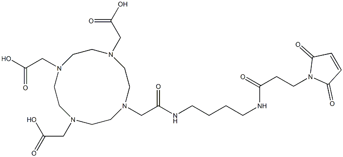 1,4,7,10-Tetraazacyclododecane-1,4,7-triacetic acid, 10-[2-[[4-[[3-(2,5-dihydro-2,5-dioxo-1Hpyrrol-1-yl)-1-oxopropyl]amino]butyl]amino]-2-oxoethyl]- 구조식 이미지