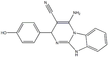 4-amino-2-(4-hydroxyphenyl)-2,10-dihydropyrimido[1,2-a]benzimidazole-3-carbonitrile Structure