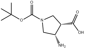 (3S,4S)-4-amino-1-(tert-butoxycarbonyl)pyrrolidine-3-carboxylic acid 구조식 이미지